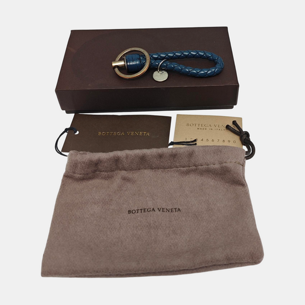 Leather Bag Charm Blue