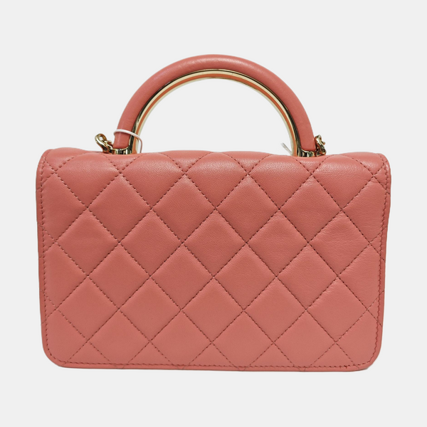 Quilted Lambskin Shoulder Bag Pink