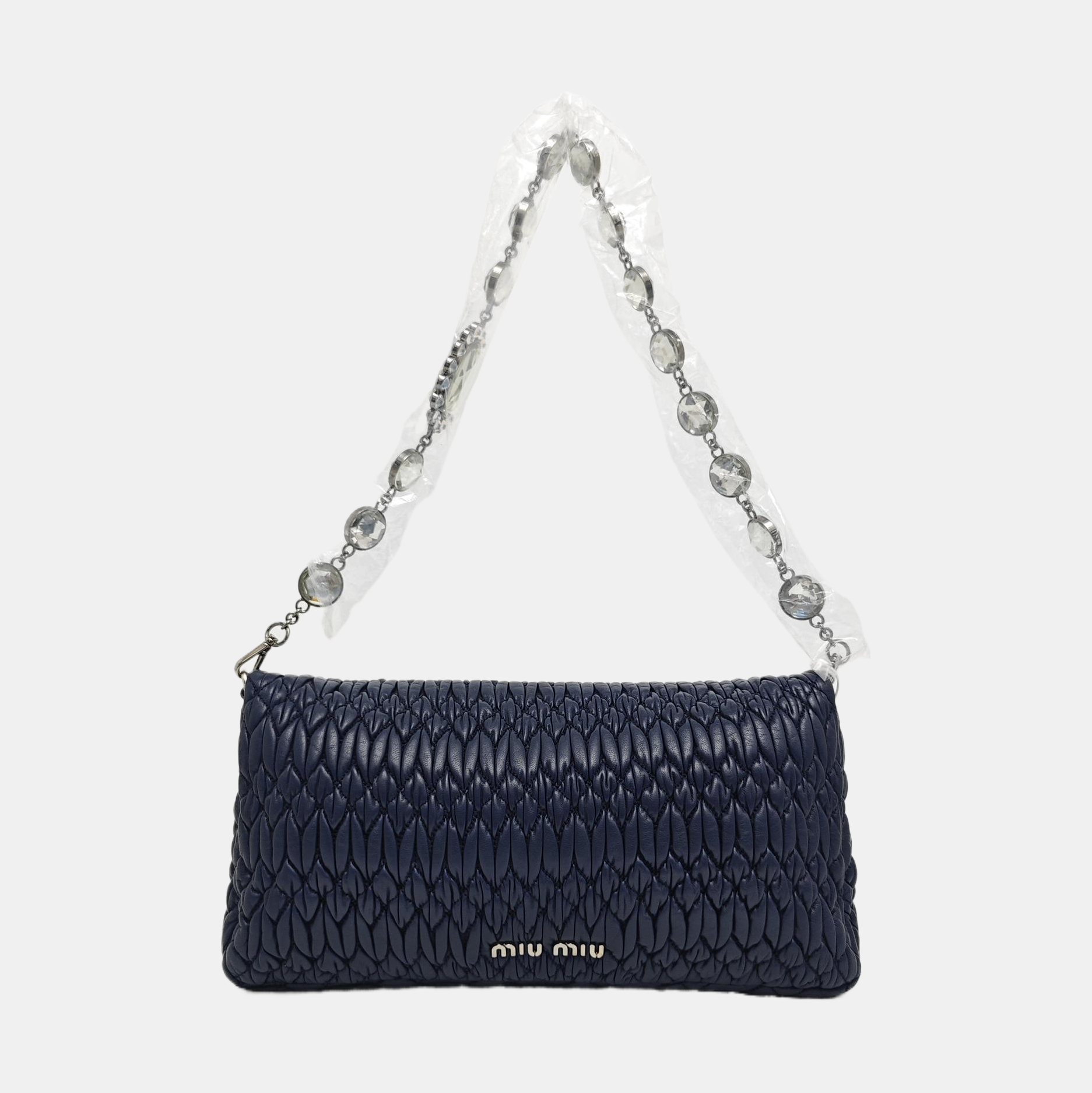 Quilted Lambskin Shoulder Bag Blue