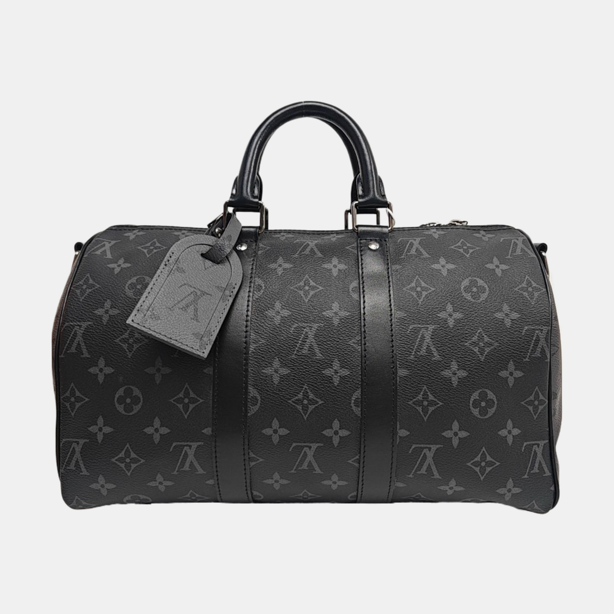 KEEPALL 35 Monogram Coated Canvas Black
