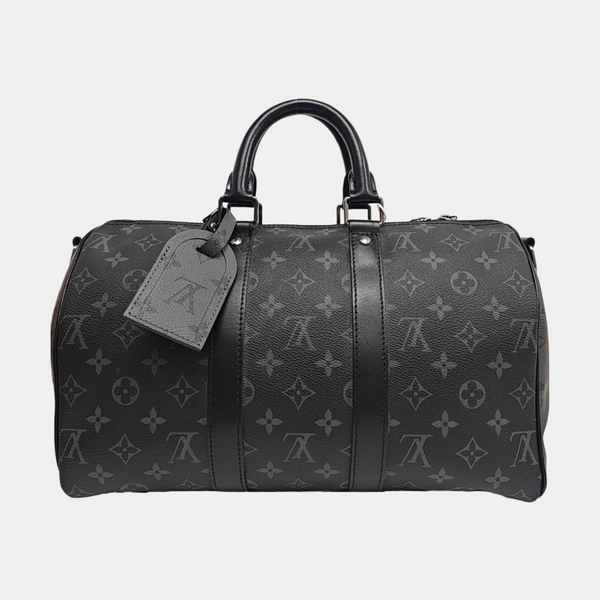 KEEPALL 35 Monogram Coated Canvas Black