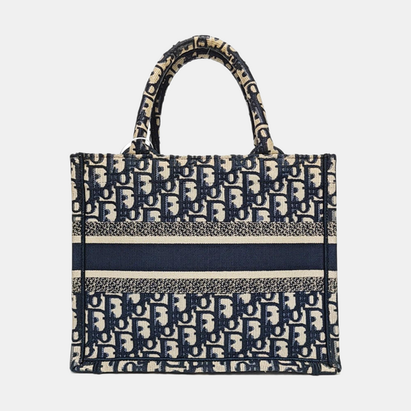 Book Tote Small Oblique Canvas Blue