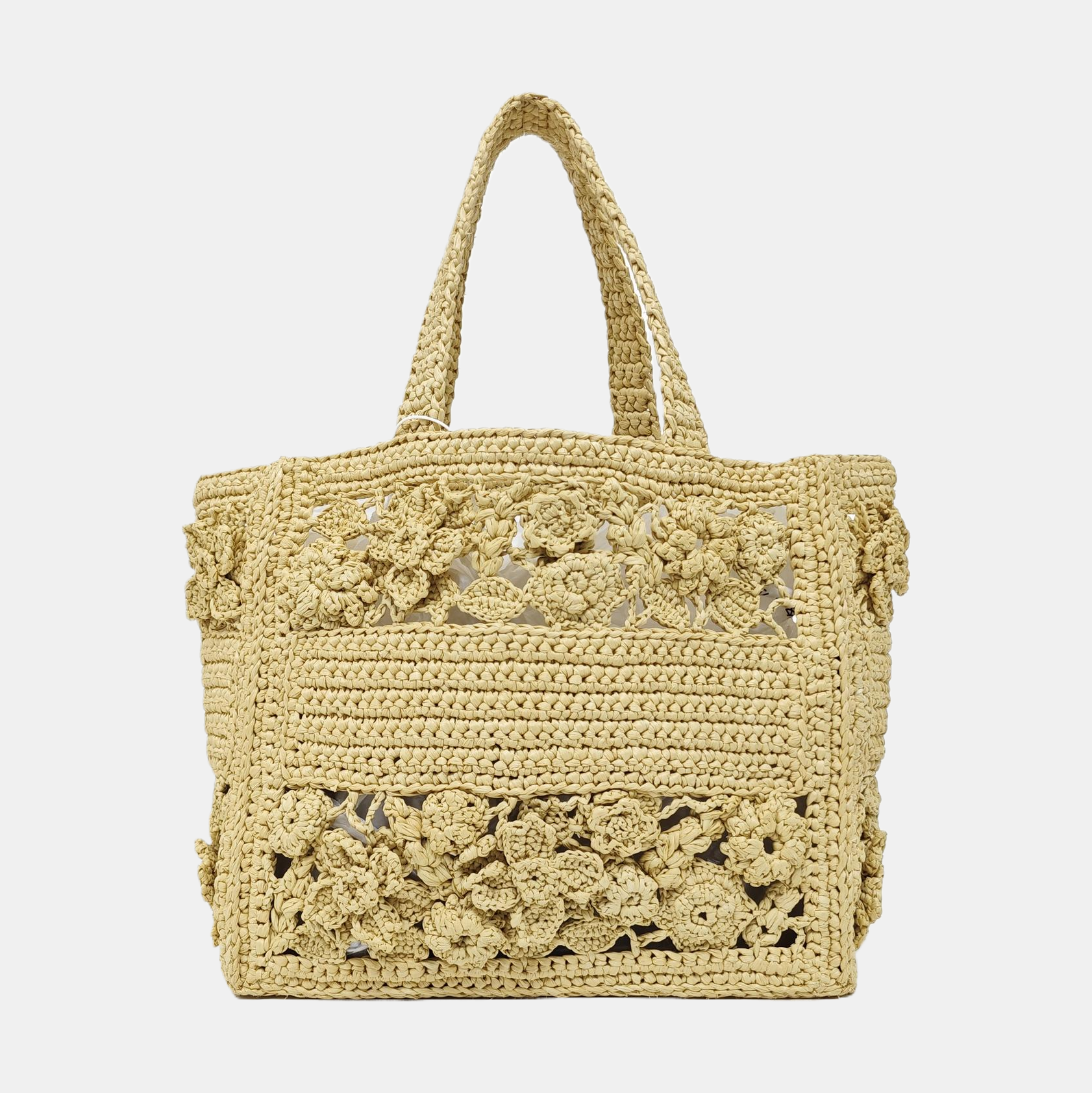 Book Tote Small Straw Beige