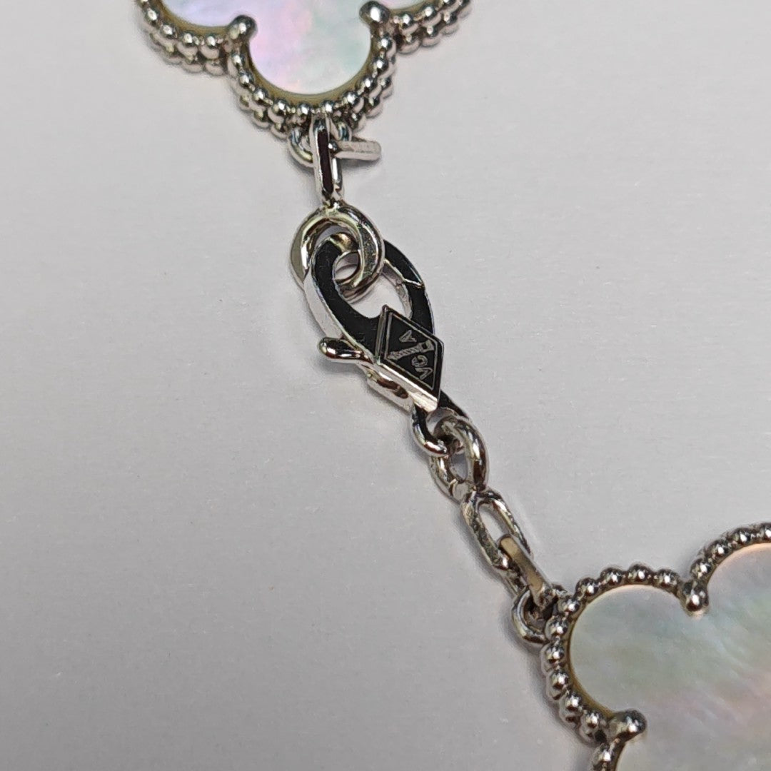 Vintage Alhambra 18k White Gold Silver Bracelet