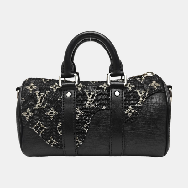 KEEPALL Nano Monogram Calfskin Black