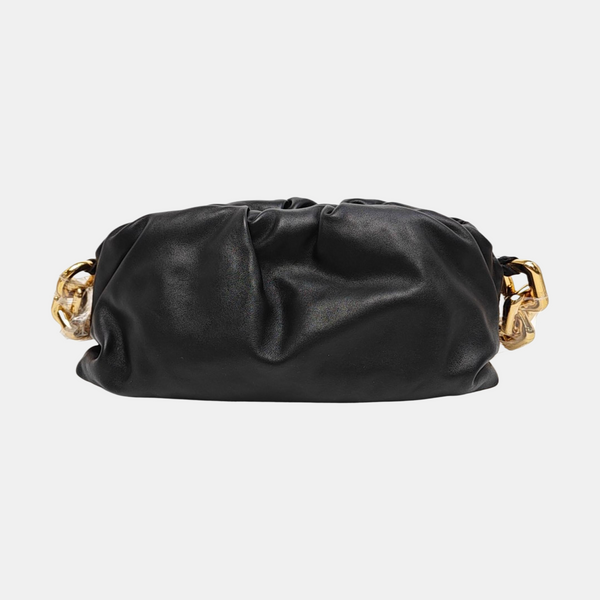 Authenticated pre-owned  The Pouch Calfskin Black - Top Handle Bag at Looply