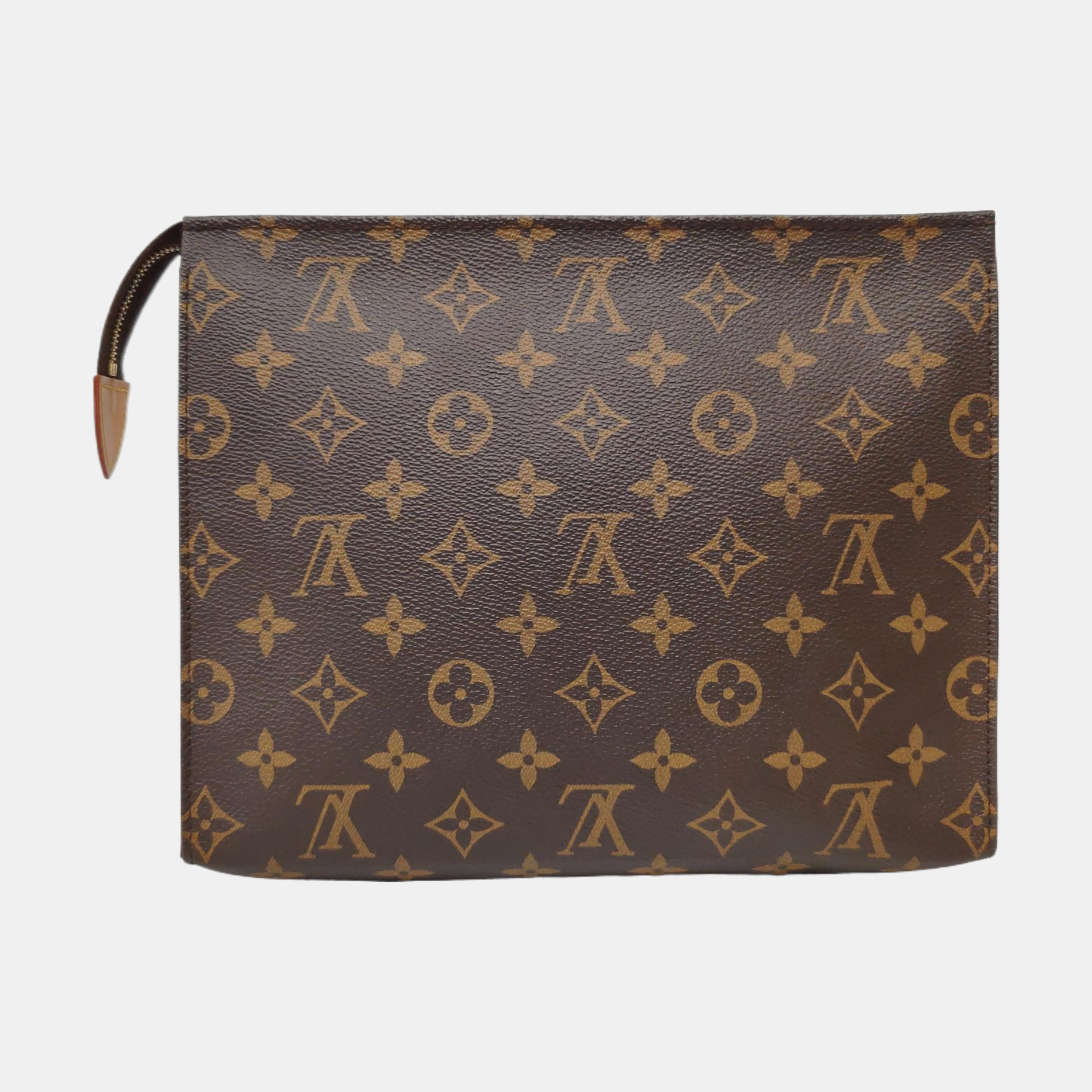TOILET POCKET 26 Monogram Coated Canvas Brown