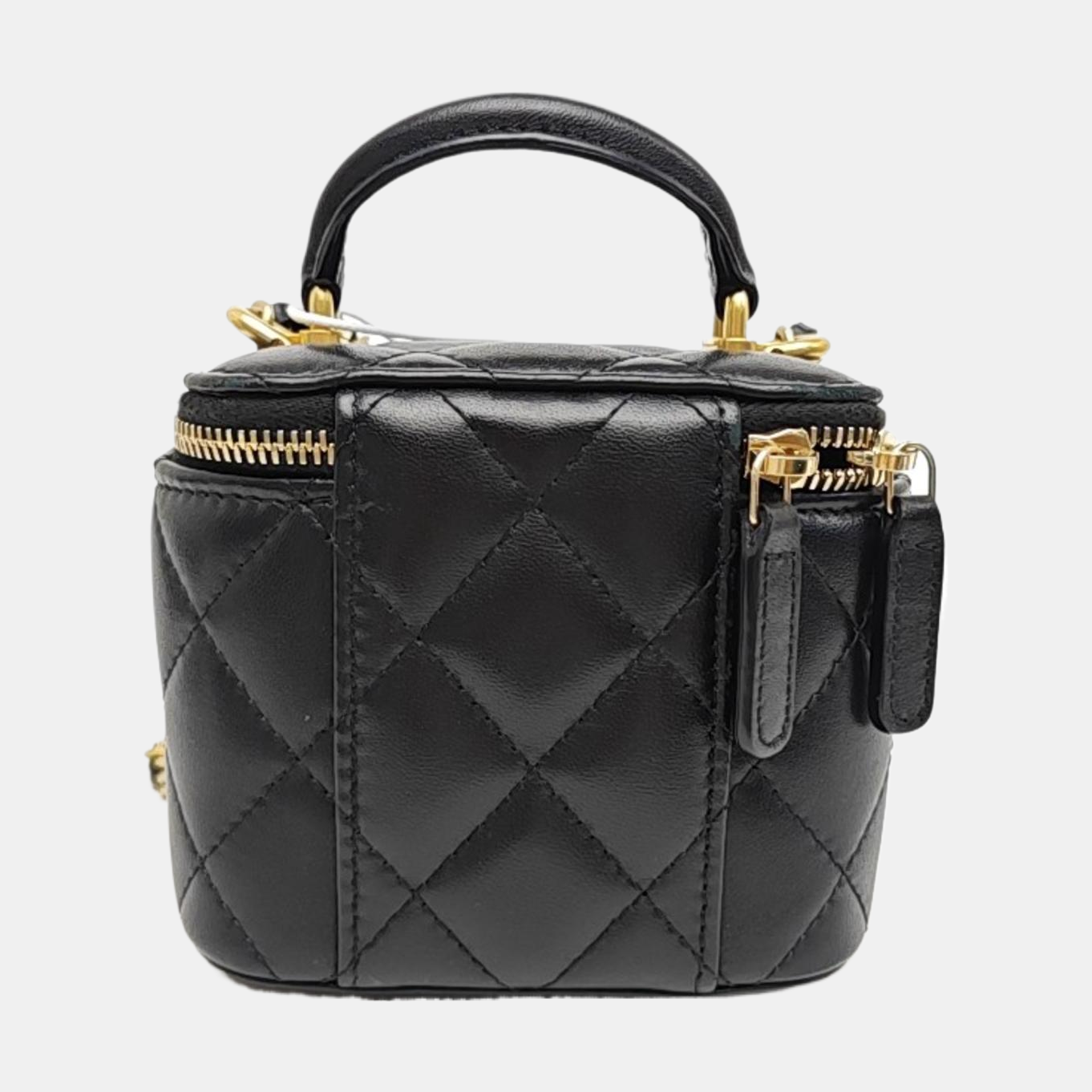 VANITY CASE Mini Quilted Lambskin Black