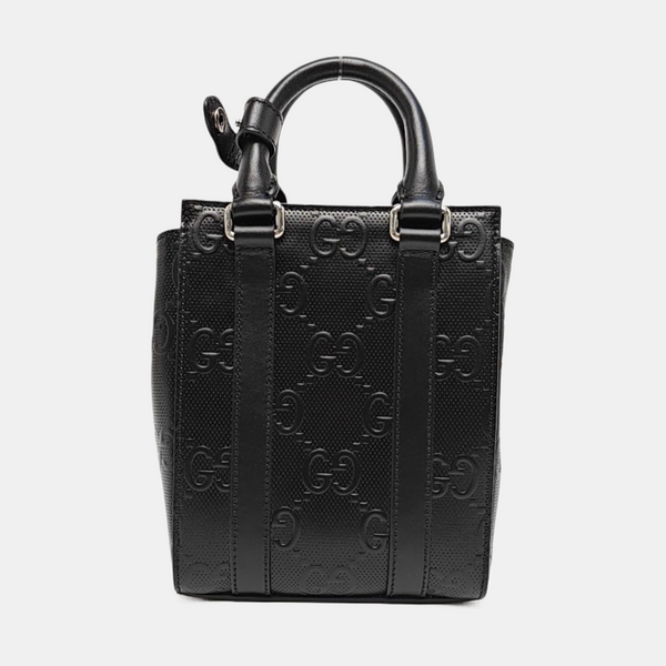 Monogram Calfskin Tote Bag Mini Black