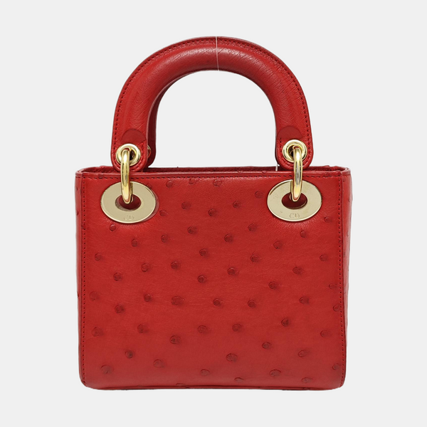 Lady Dior Mini Ostrich Red