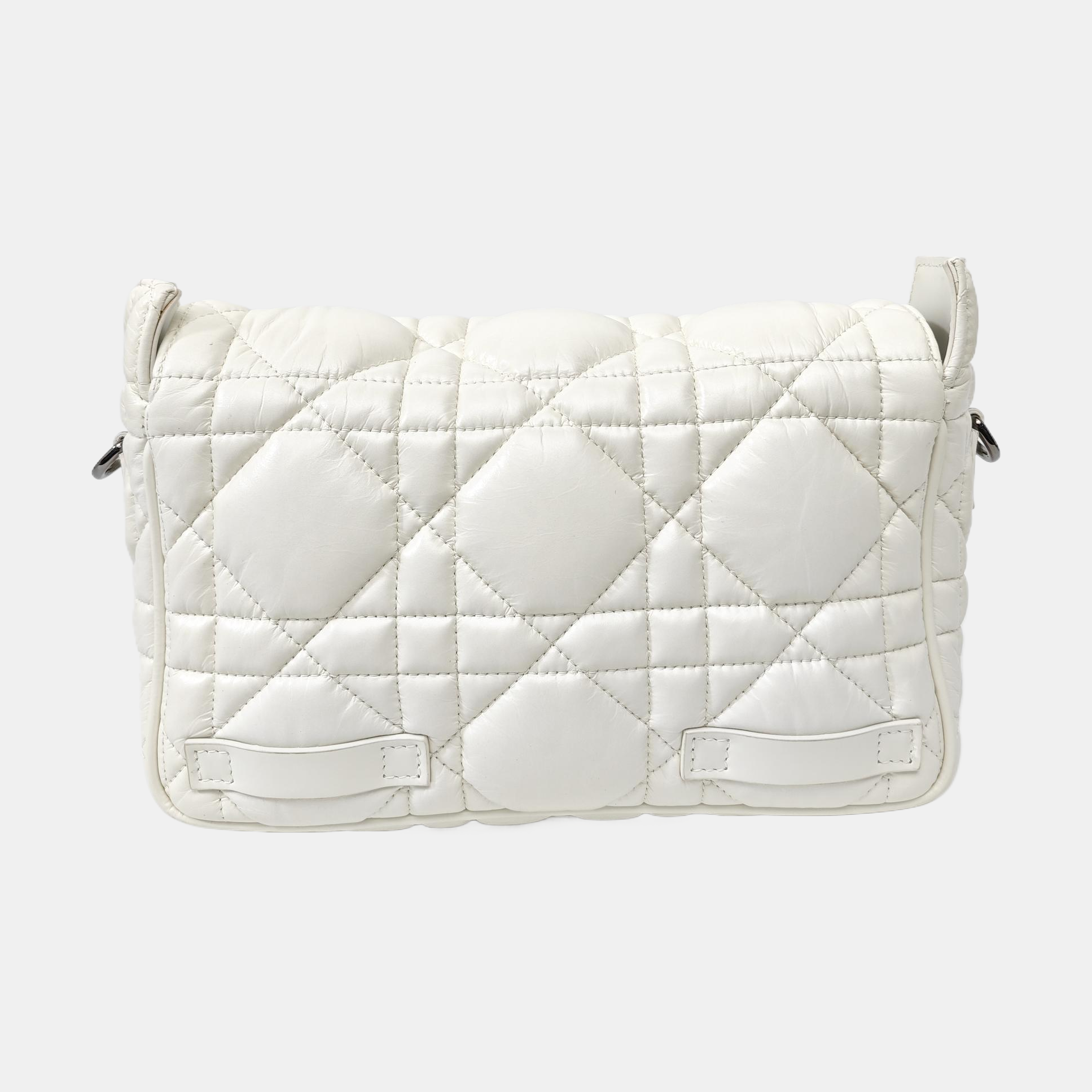 Diorcamp Small Cannage Calfskin White
