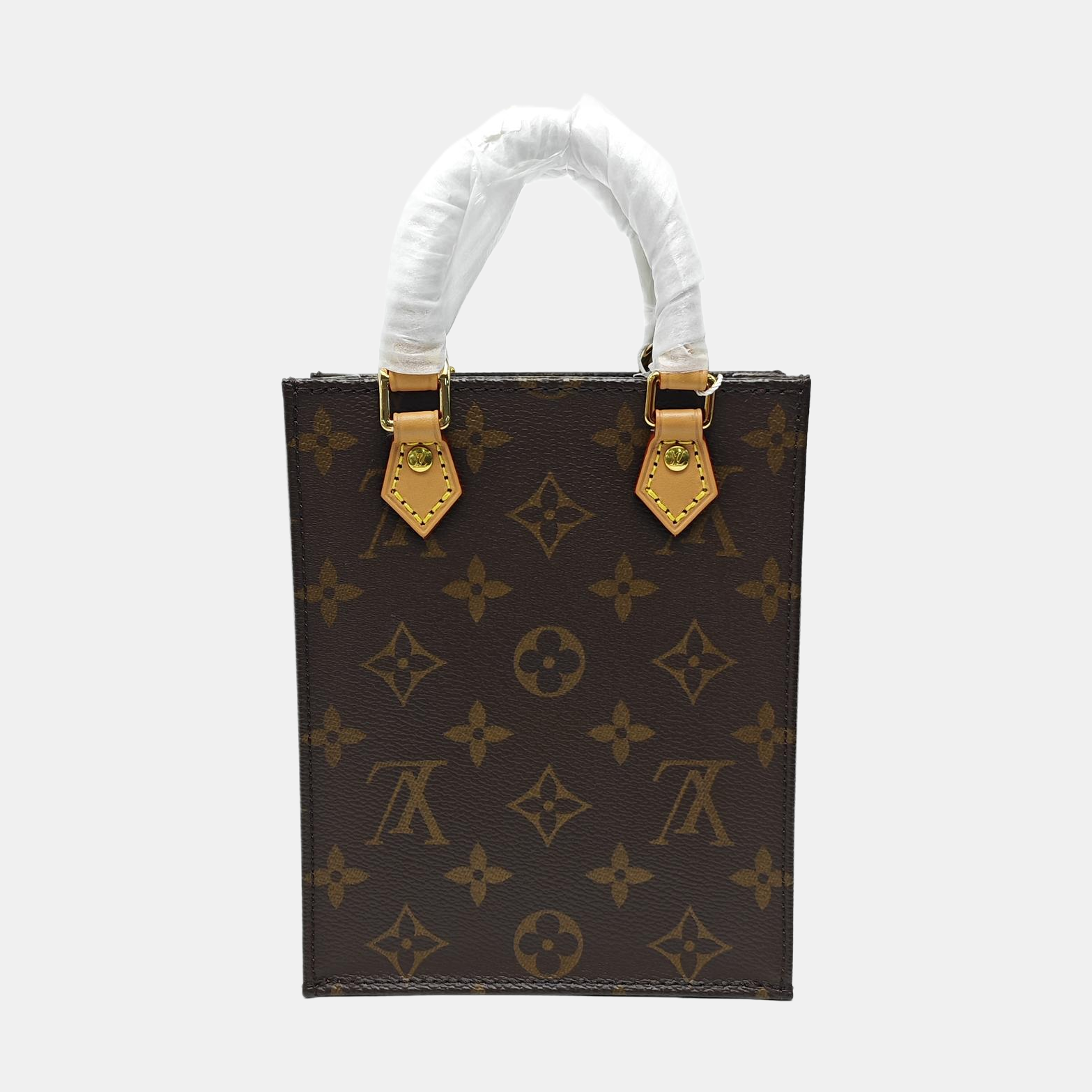 SAC PLAT Mini Monogram Coated Canvas Brown