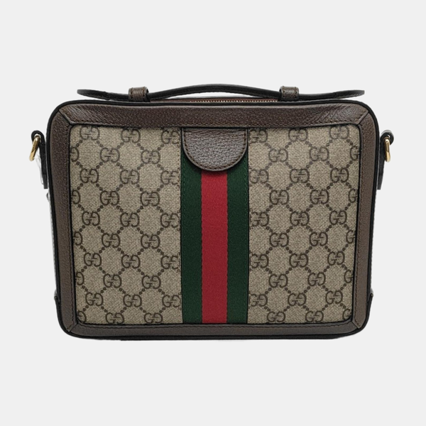 Ophidia Small Monogram Coated Canvas Beige