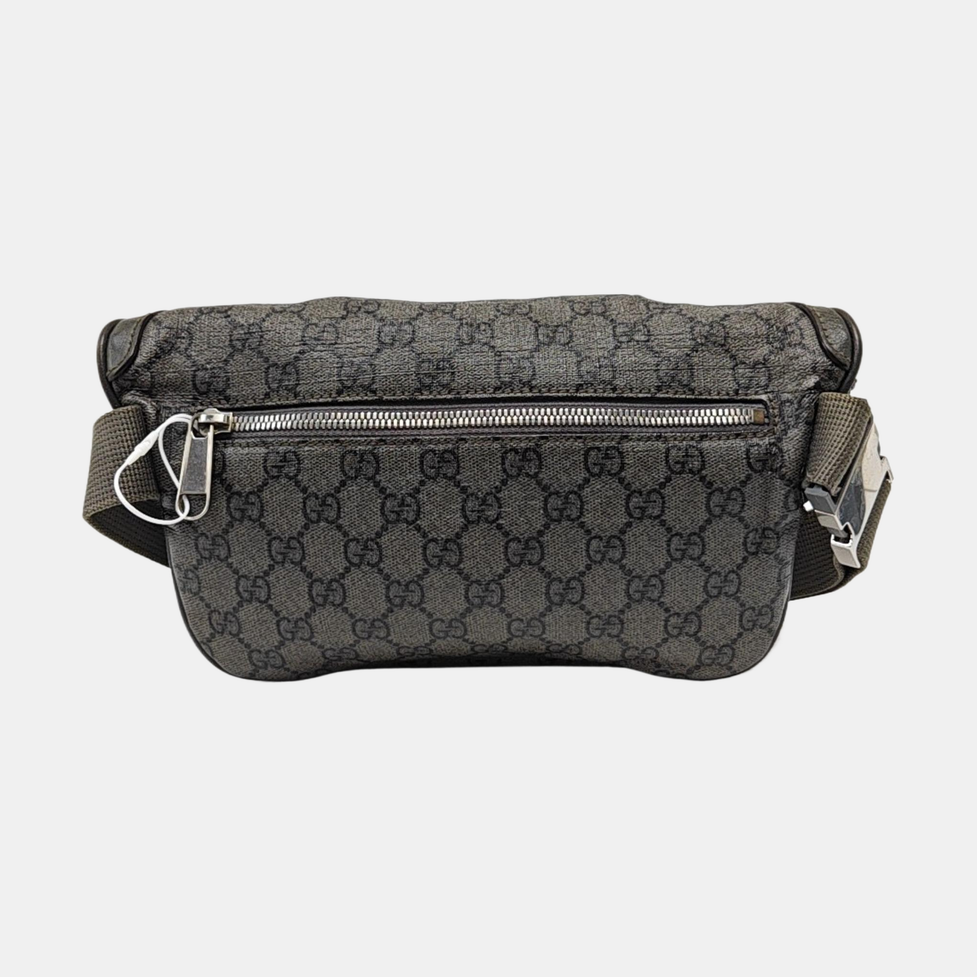 Ophidia Small Monogram Coated Canvas Gray