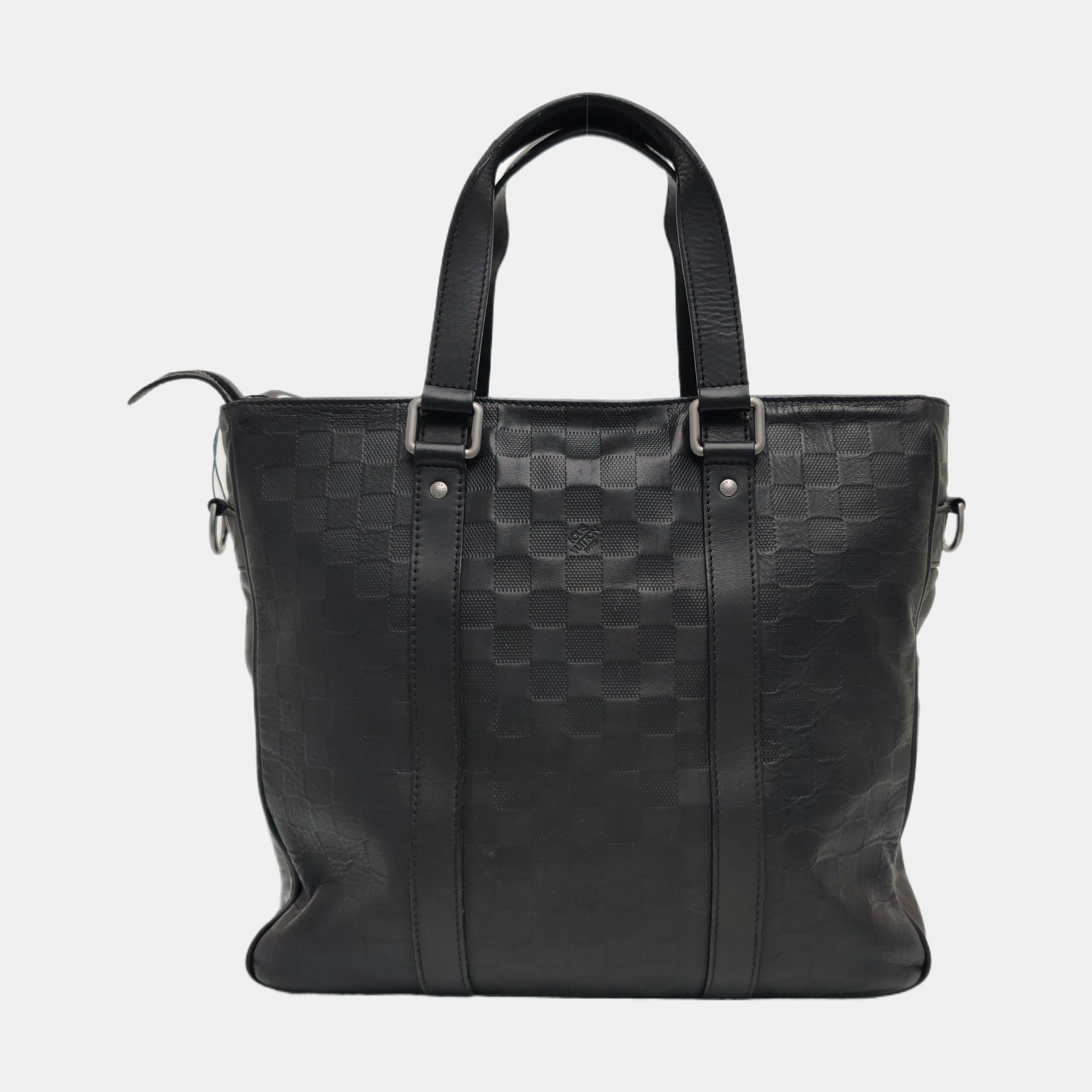 TADAO PM Damier Graphite Piel de Becerro Negra