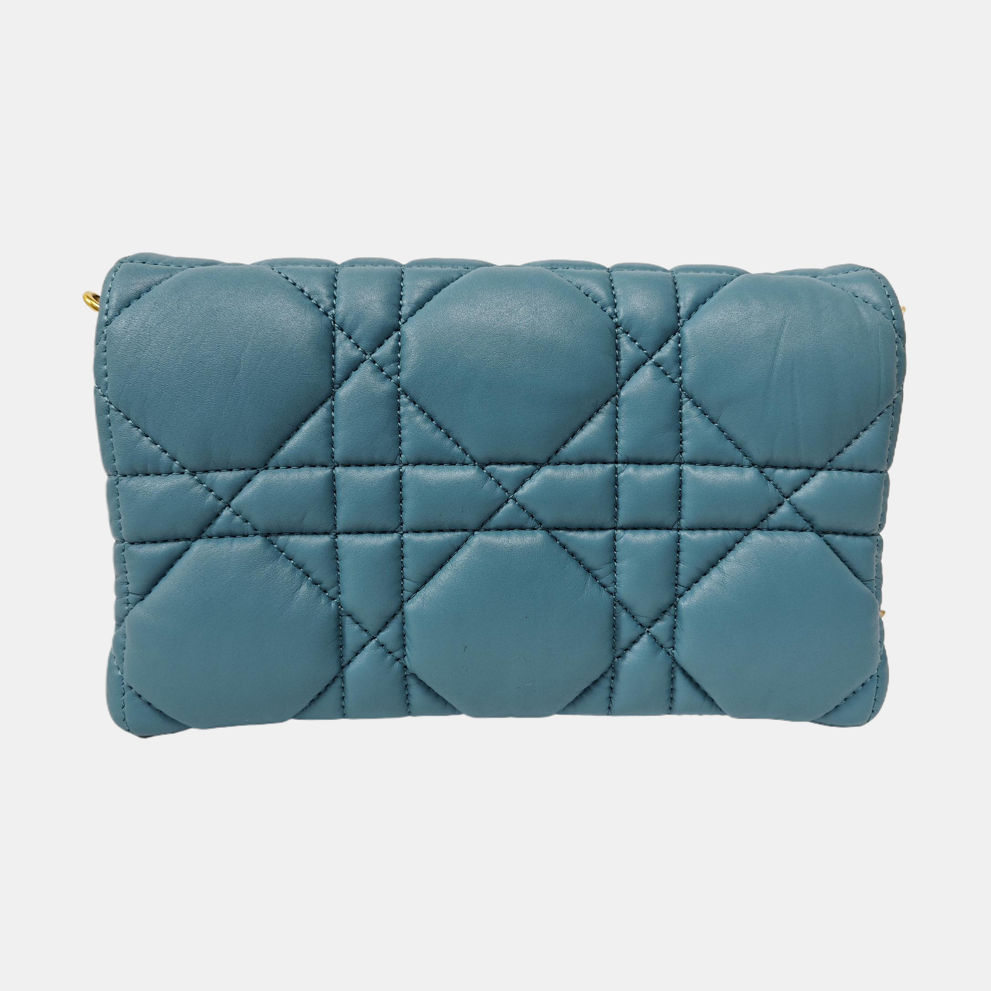 Dior Caro Small Cannage Calfskin Blue