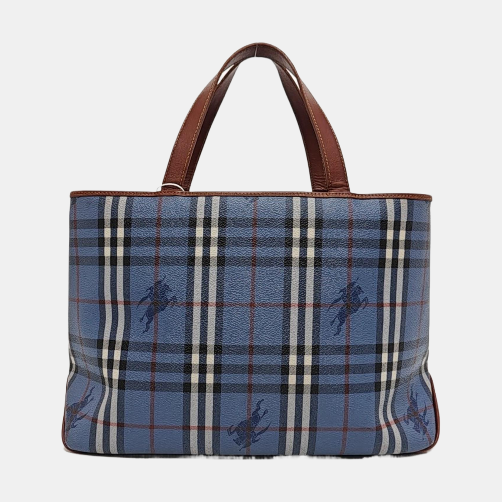 Coated Canvas Tote Bag Blue