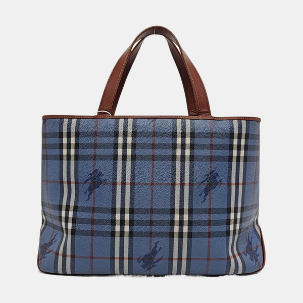 Coated Canvas Tote Bag Blue