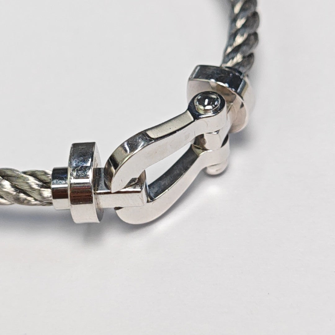 Force 10 18k White Gold Silver Bracelet