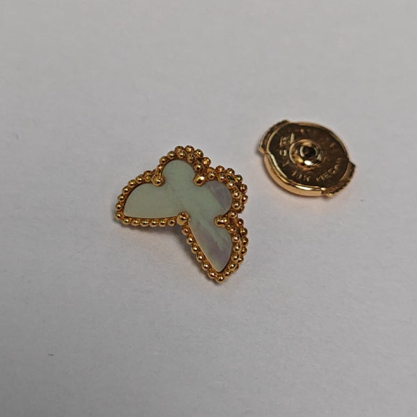 Sweet Alhambra 18k Gold White Stud Earrings