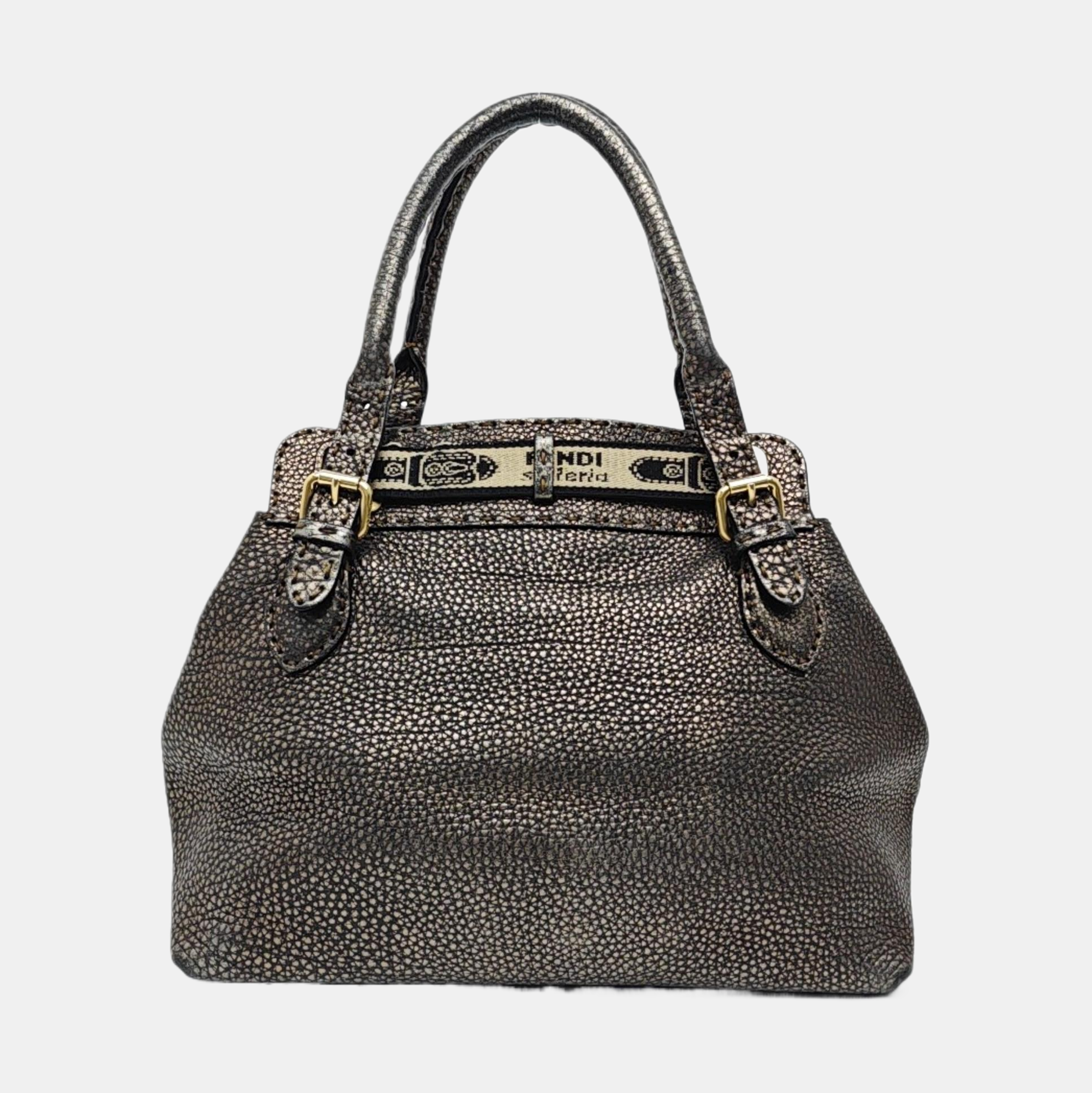 Calfskin Top Handle Bag Gold