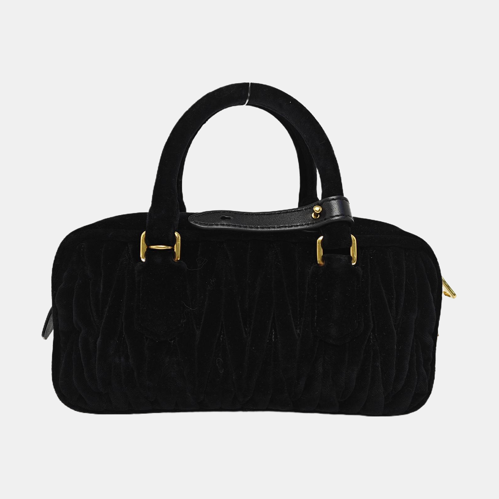 Arcadie Matelassé Small Velvet Black
