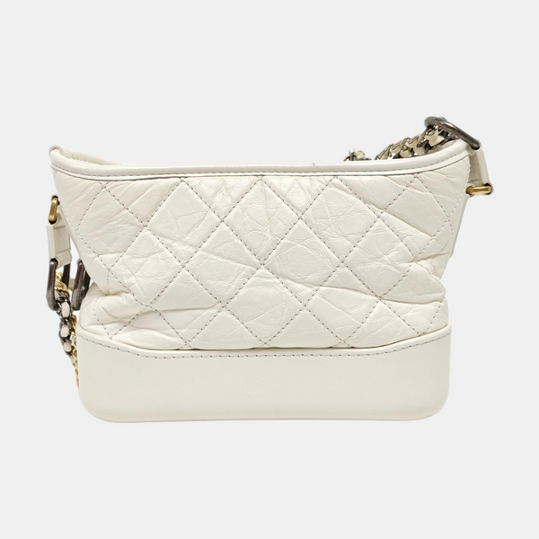 GABRIELLE Mini Quilted Calfskin White