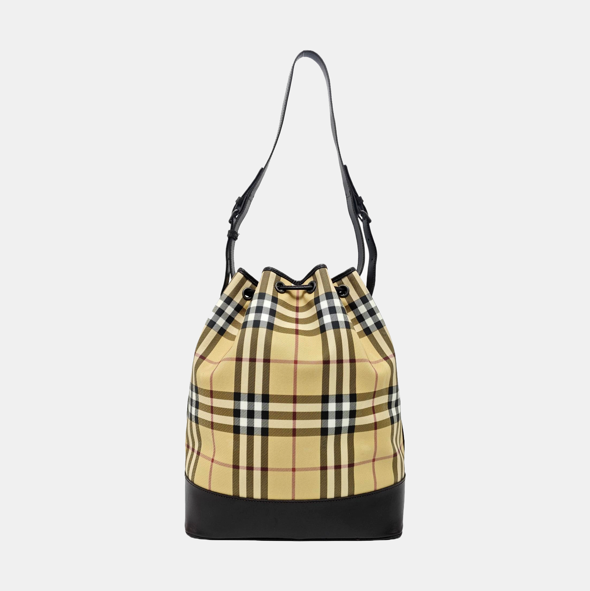 Coated Canvas Bucket Bag Beige