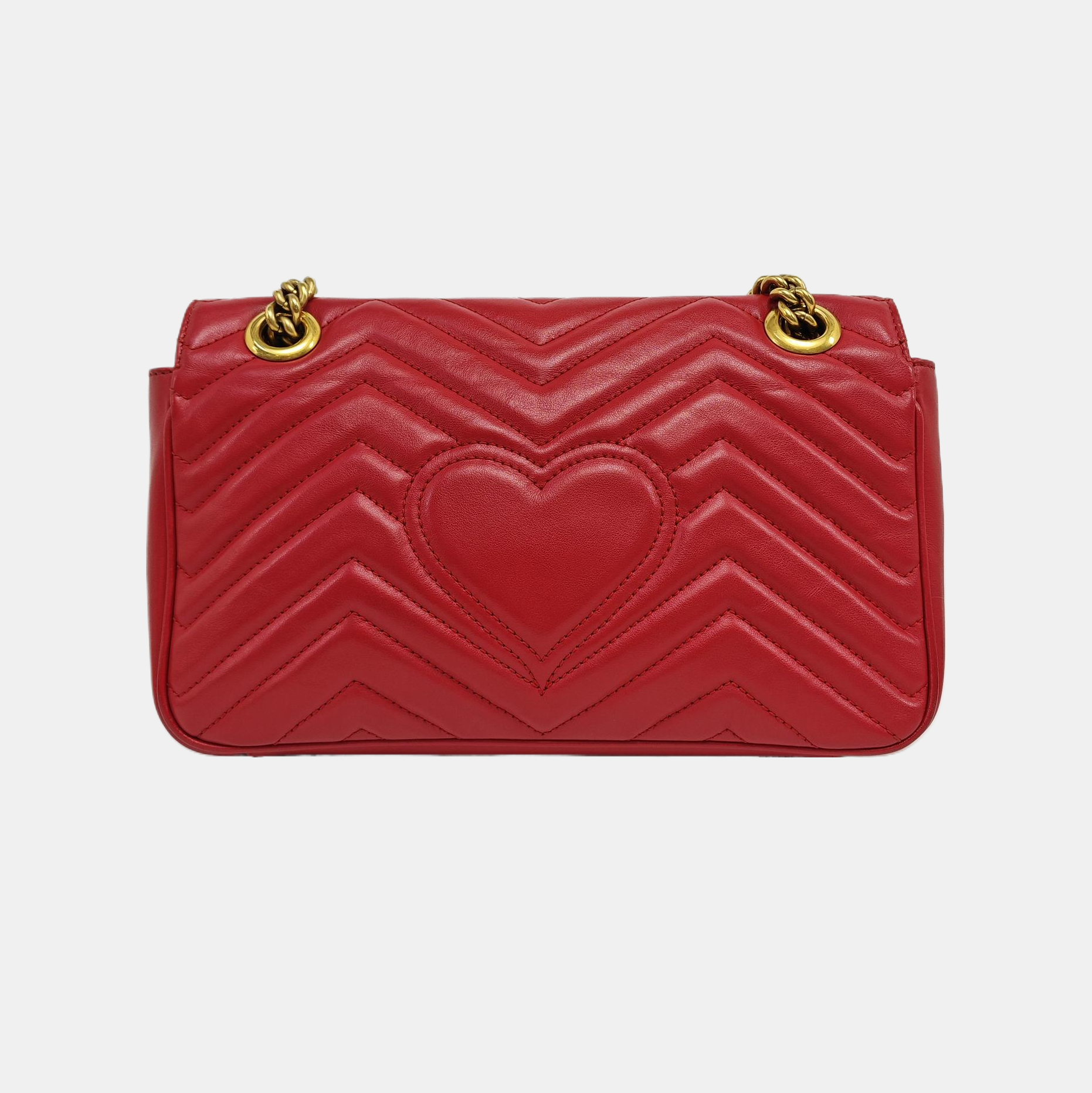GG Marmont Medium Quilted Calfskin Red