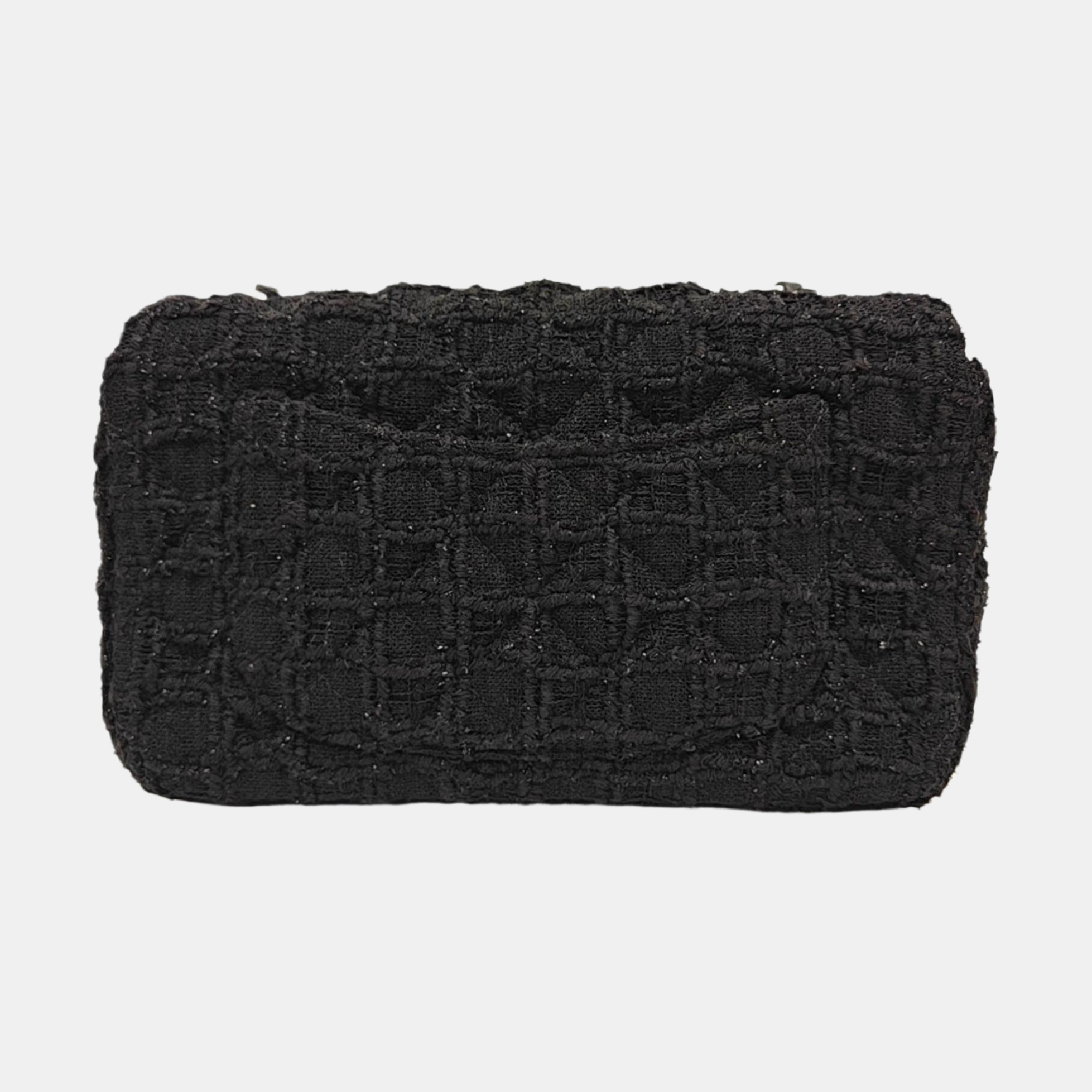 CLASSIC FLAP Mini Quilted Fabric Black