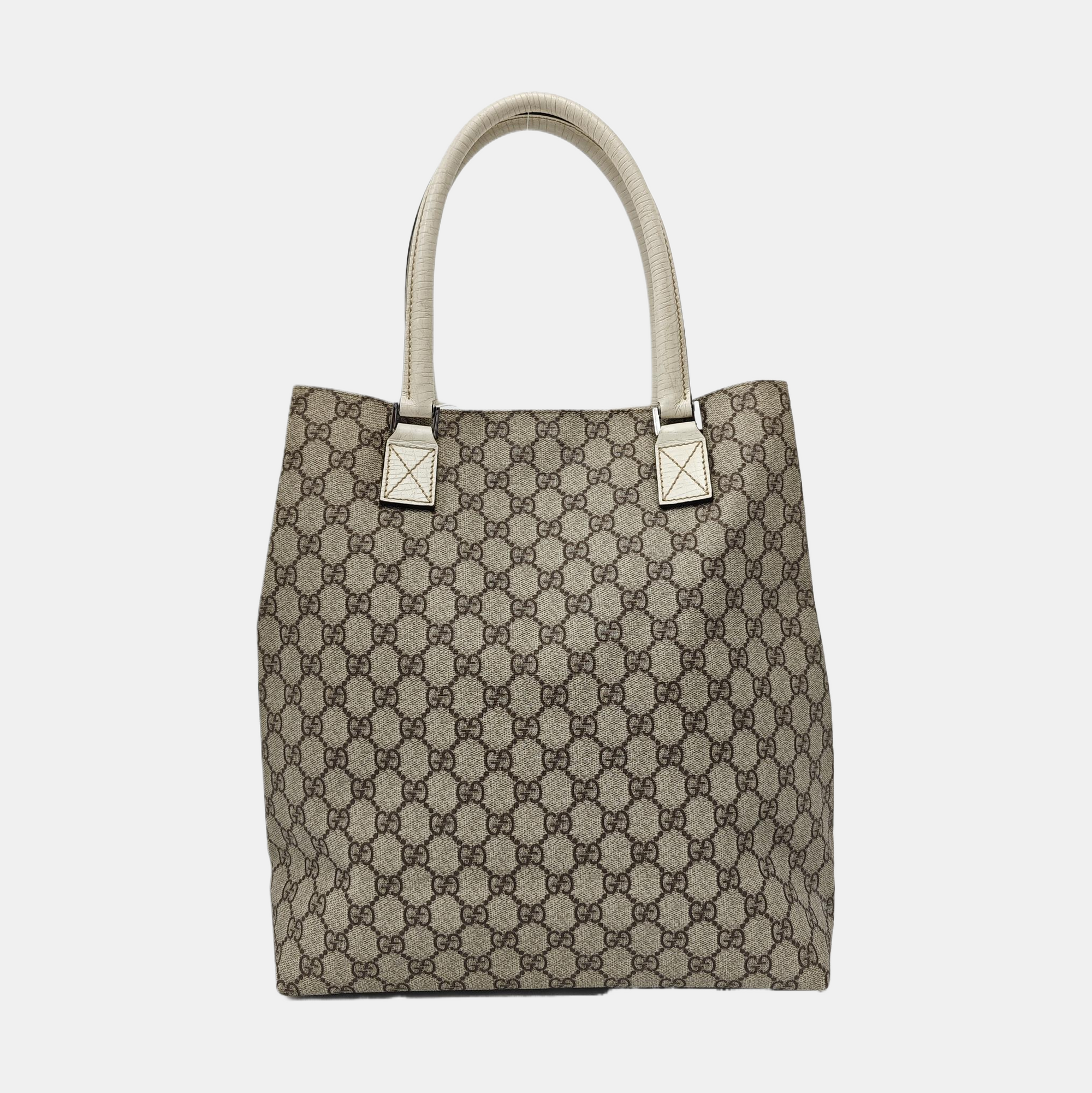 Monogram Coated Canvas Tote Bag Beige