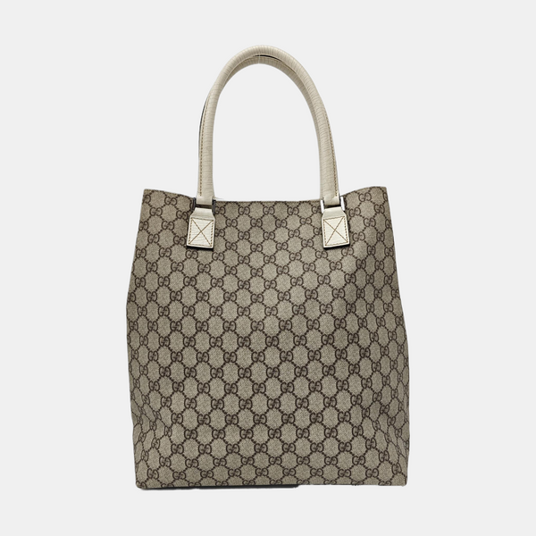 Monogram Coated Canvas Tote Bag Beige