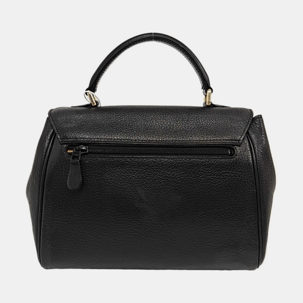 Calfskin Top Handle Bag Black