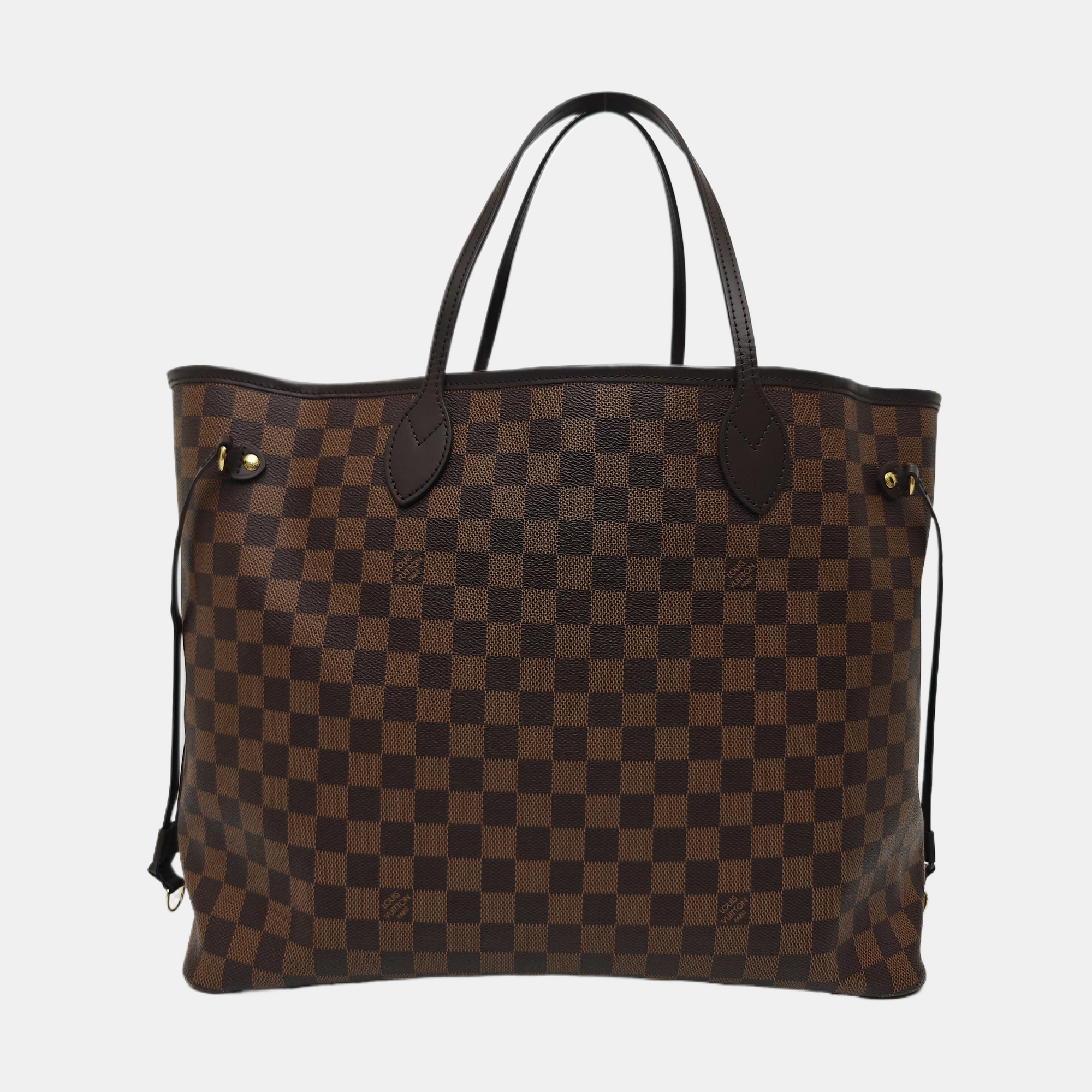 NEVERFULL GM Damier Ebene Coated Canvas Brown