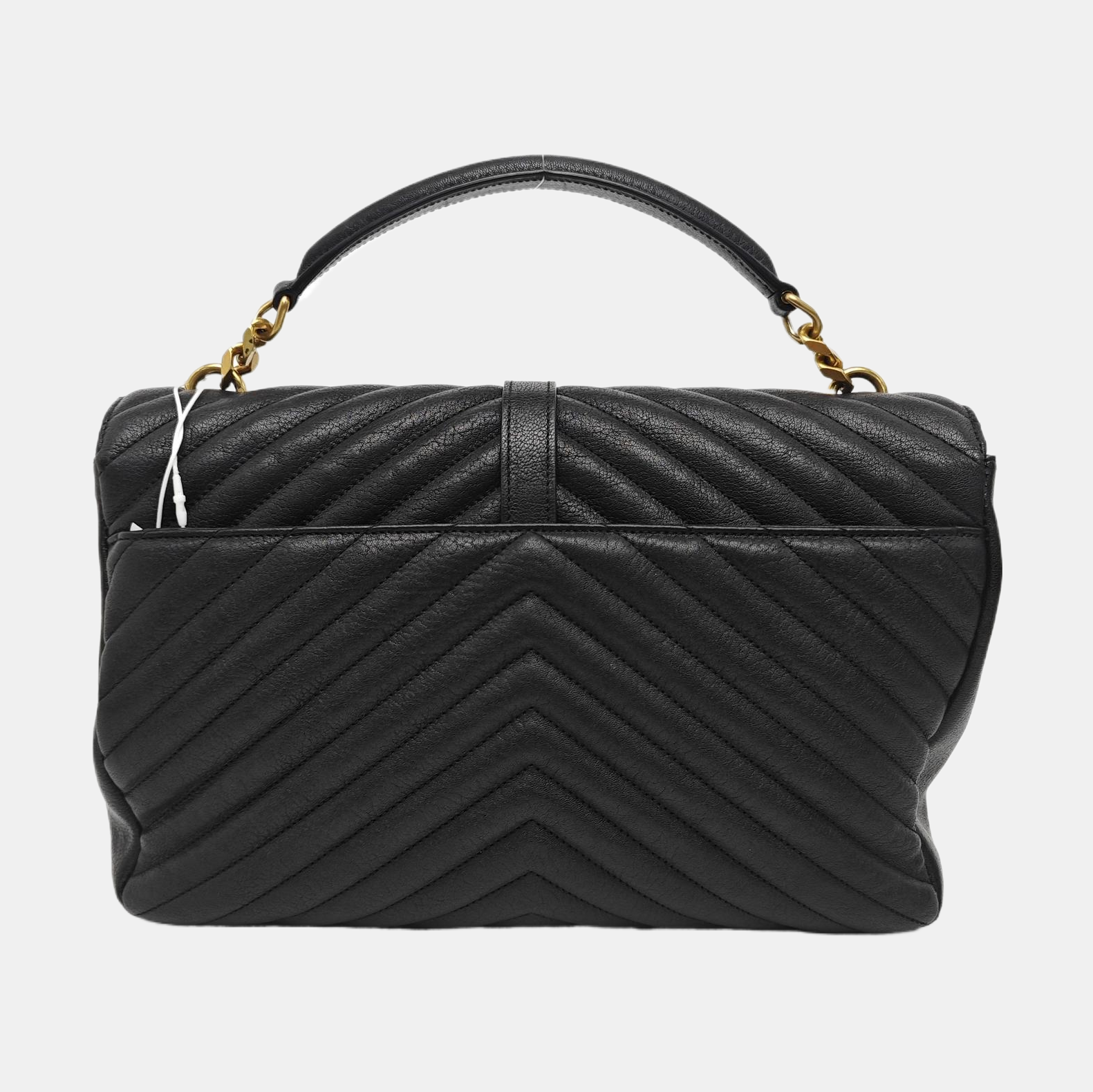 COLLEGE Large Chevron Lambskin Black