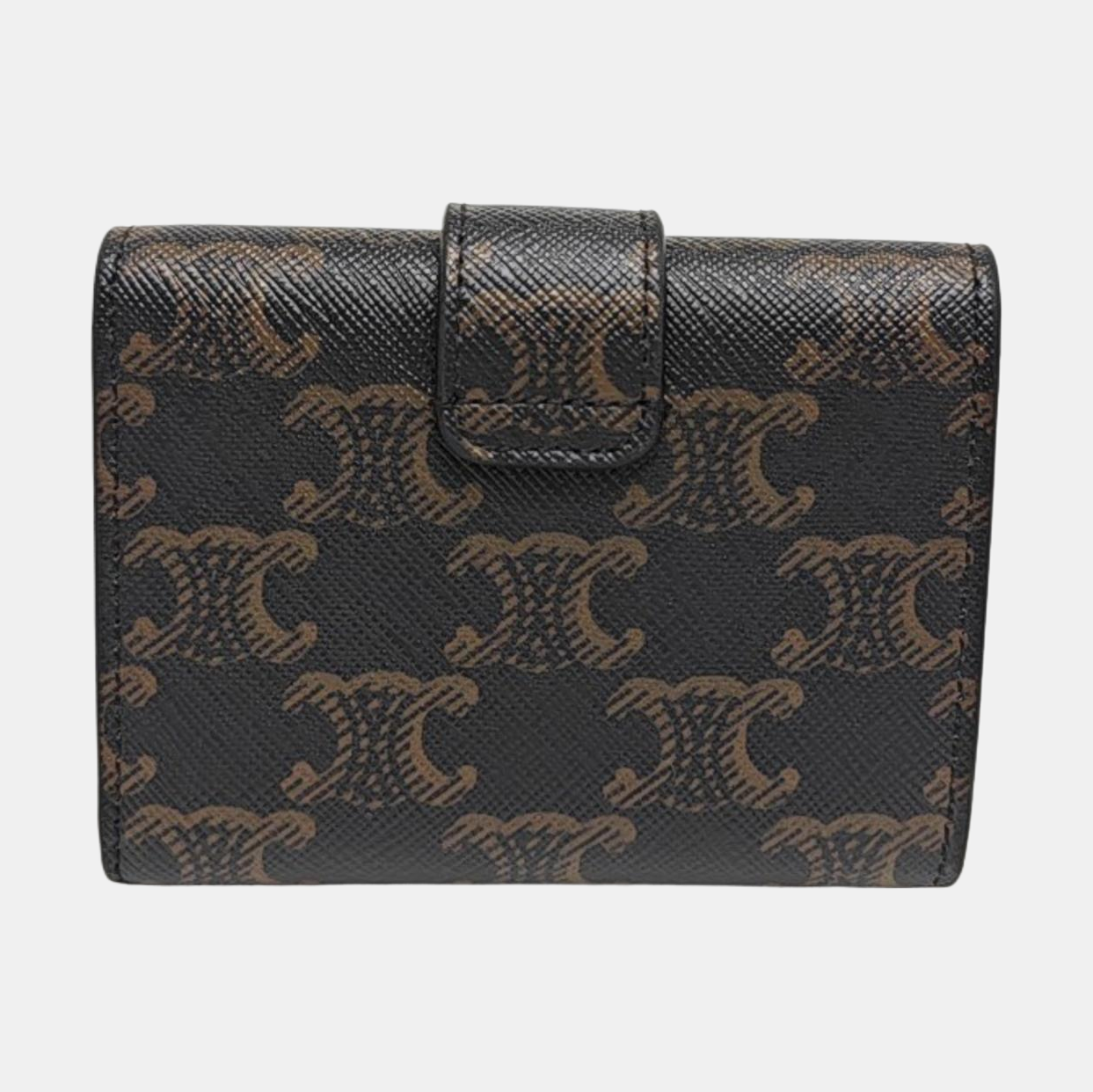 TRIOMPHE Mini Coated Canvas Black Card Holder