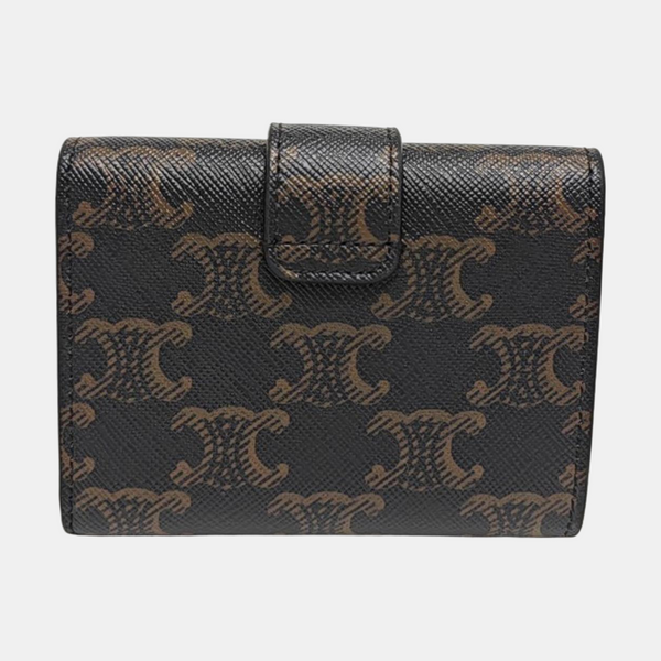 TRIOMPHE Mini Coated Canvas Black Card Holder