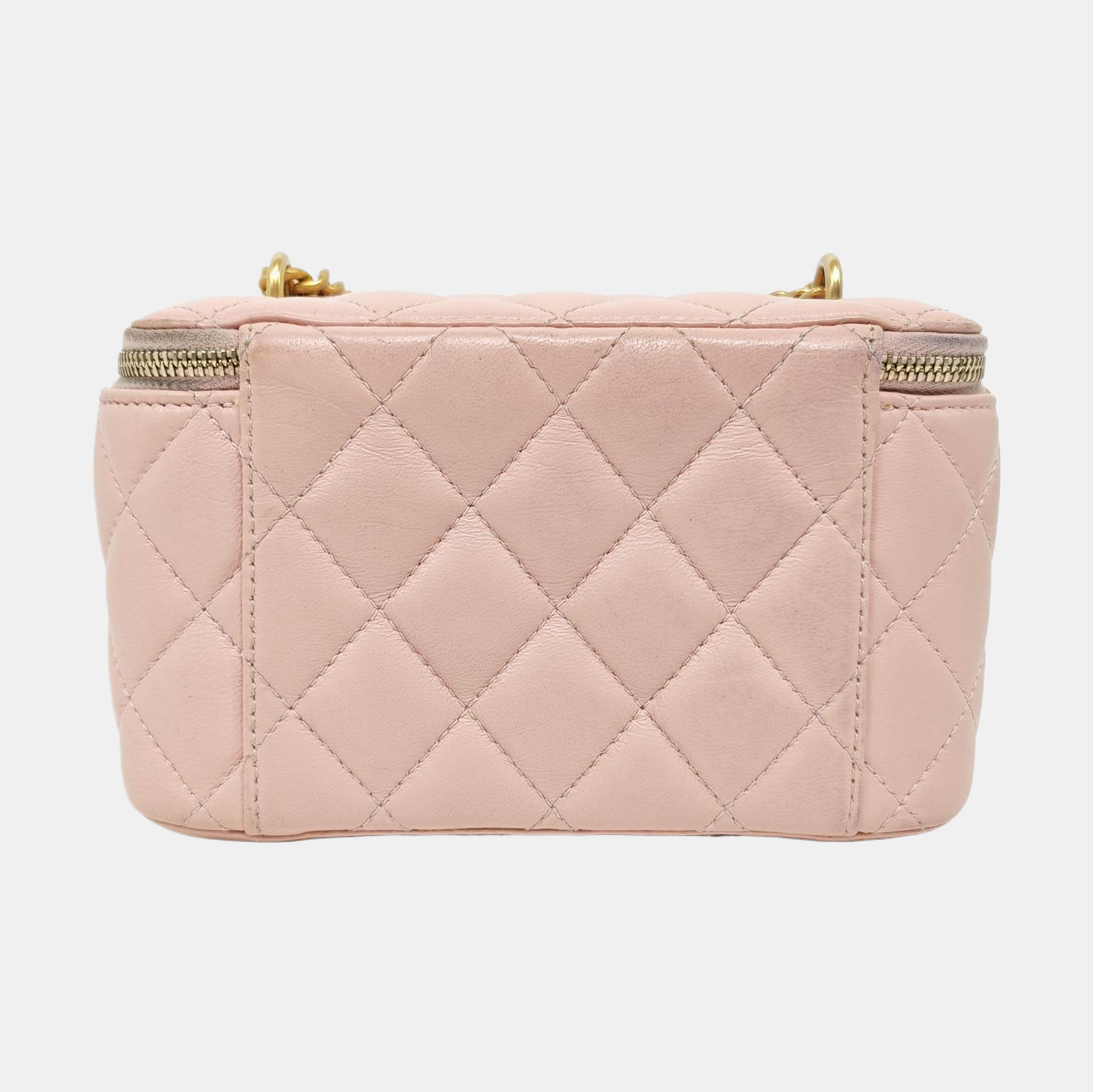 VANITY CASE Small Quilted Lambskin Pink