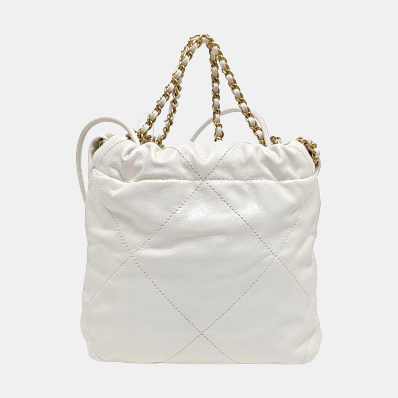 CHANEL 22 Mini Quilted Calfskin White