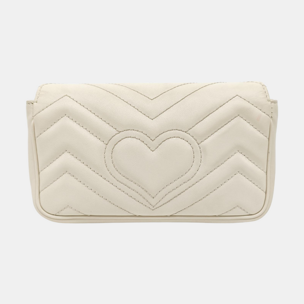 GG Marmont Mini Quilted Calfskin White
