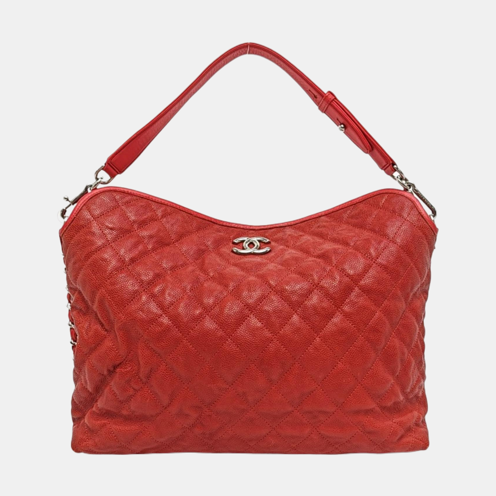 Quilted Grained Calfskin Red