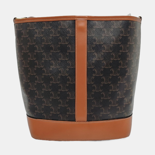 Authenticated pre-owned  TRIOMPHE CANVAS Medium Coated Canvas Brown - Bucket Bag at Looply