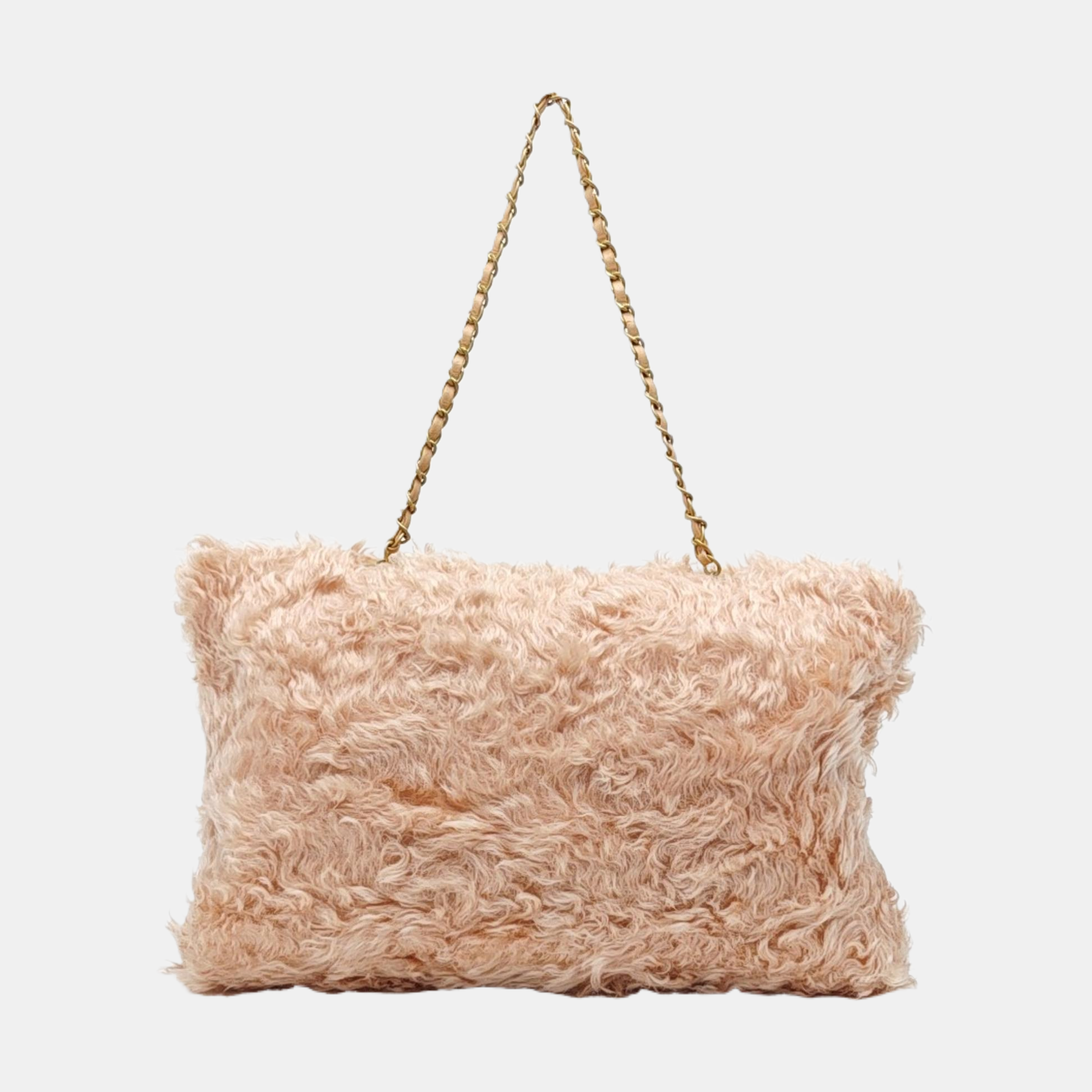 Sheepskin Top Handle Bag Pink