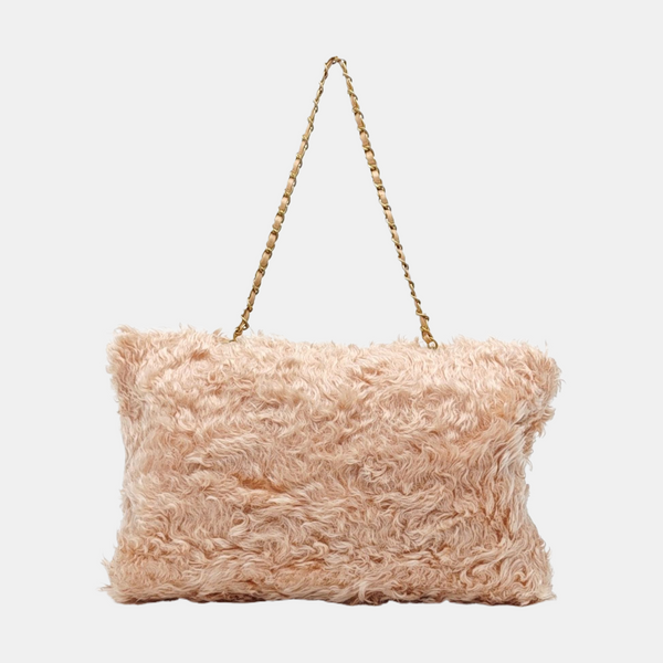 Sheepskin Top Handle Bag Pink