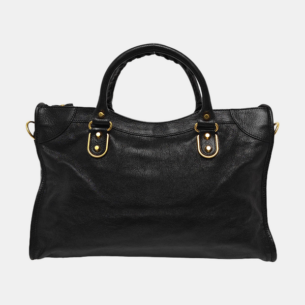 Classic Metallic Edge City Medium Lambskin Black