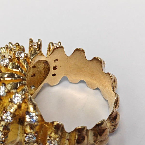 925 Sterling Silver Gold Ring HK 15