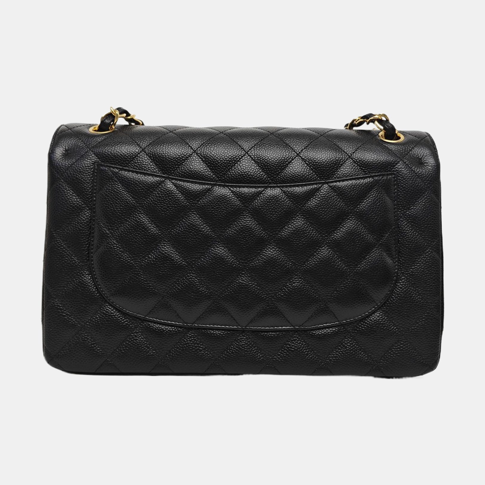 CLASSIC FLAP Jumbo Quilted Grained Calfskin Black