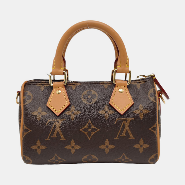 Authenticated pre-owned  SPEEDY Nano Monogram Coated Canvas Brown - Shoulder Bag at Looply