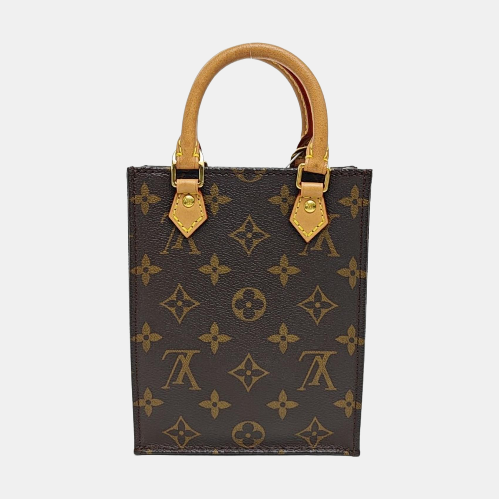 SAC PLAT Mini Monogram Coated Canvas Brown