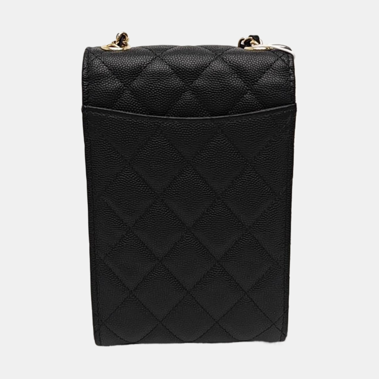 Quilted Grained Calfskin Shoulder Bag Black